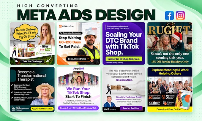 design high converting meta facebook static ad creatives