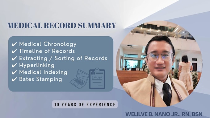 create medical record summary in chronological order