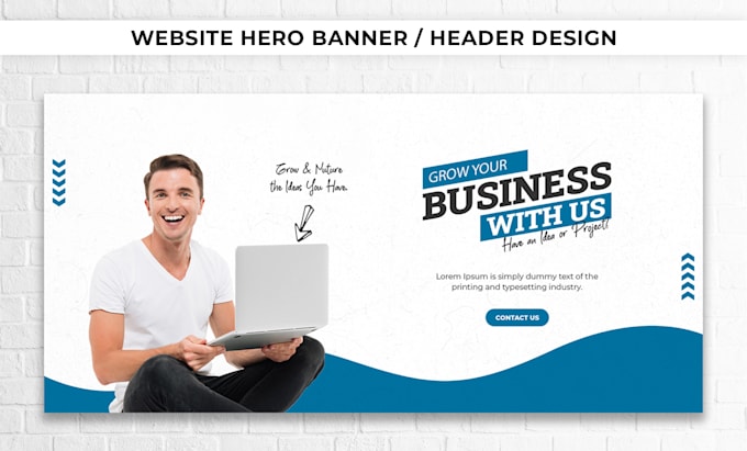 design a professional website hero banner or header