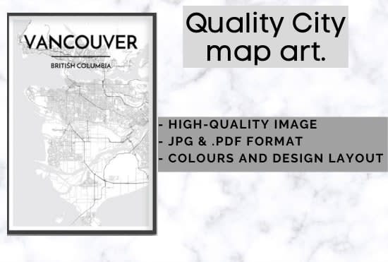 Design incredible city map poster art with layout by Patmusk | Fiverr