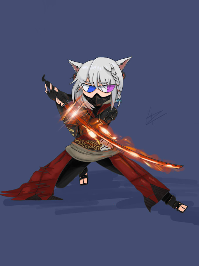 draw your character in an anime or cartoon style