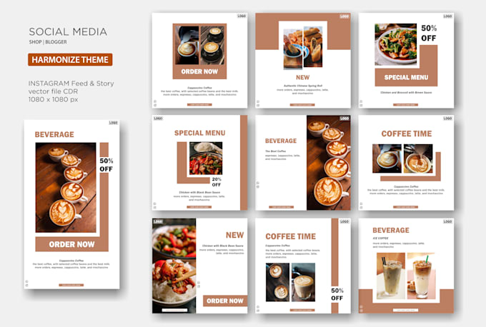 design professional instagram feed, post