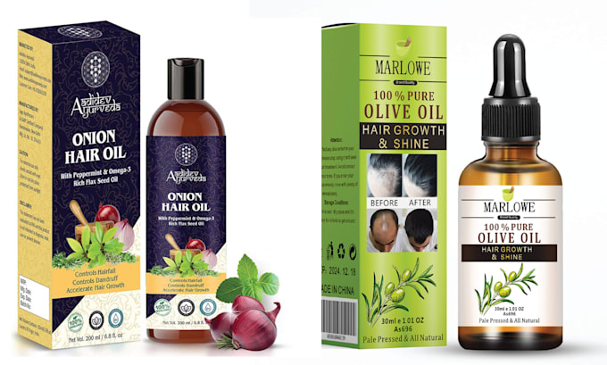create outstanding hair oil labels and olive oil packaging