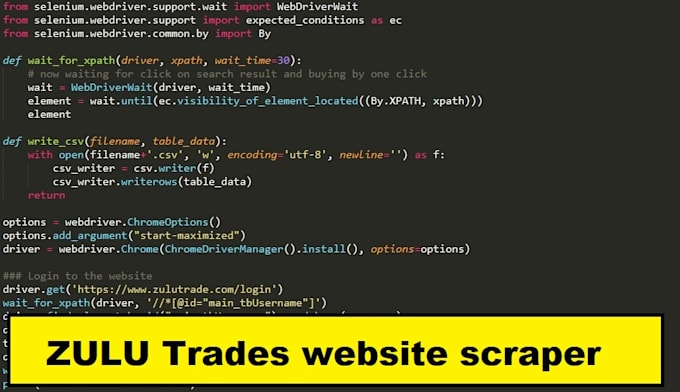 create python web scraping script