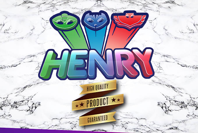 put your name or text on pj masks logo