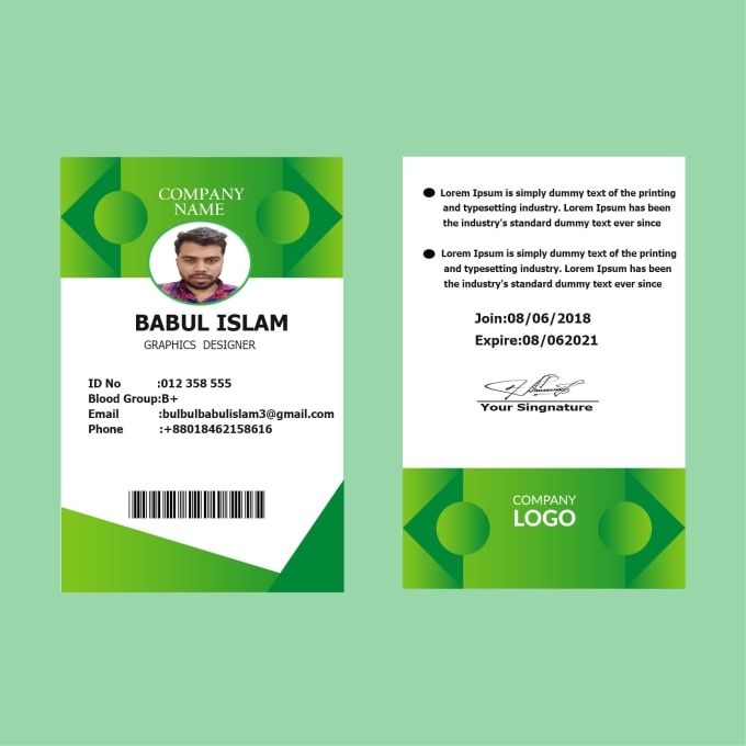 design highly professional all kinds of id card and business card