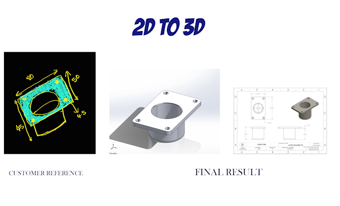 create a 3d printable cad model from your sketch or 2d image