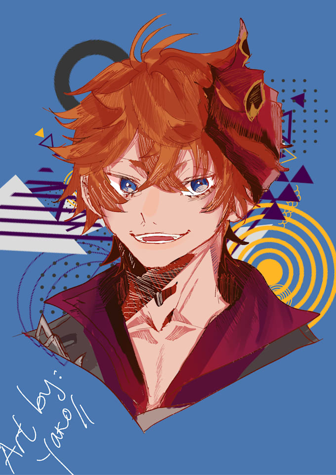 draw illustrations, fanart and oc with messy lineart