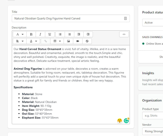 write a shopify product description with perfect SEO