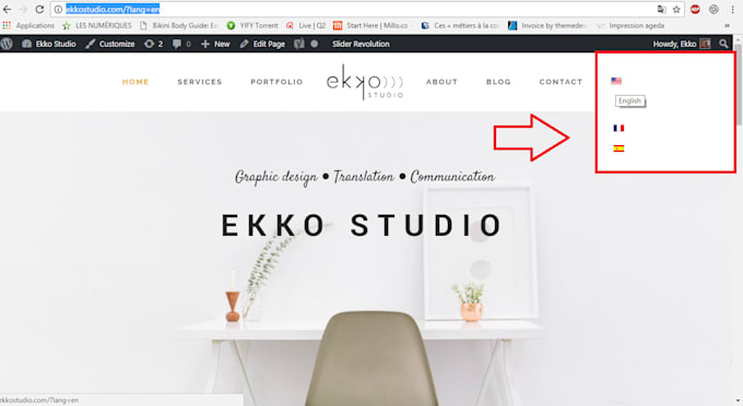 do your wordpress translation using wpml
