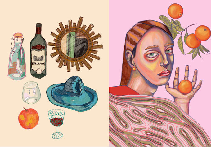 draw a unique, psychedelic, surrealist illustration