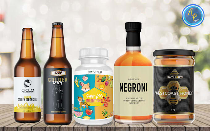 do design eye catching label for bottle, jars, cans