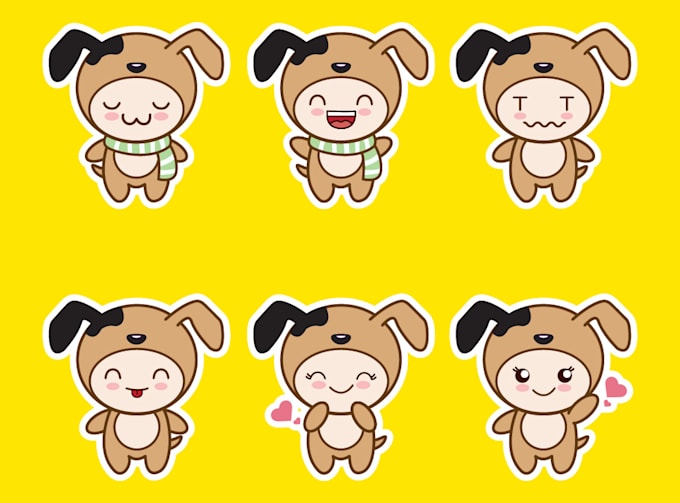 make cute character emoticon, stickers,mascot