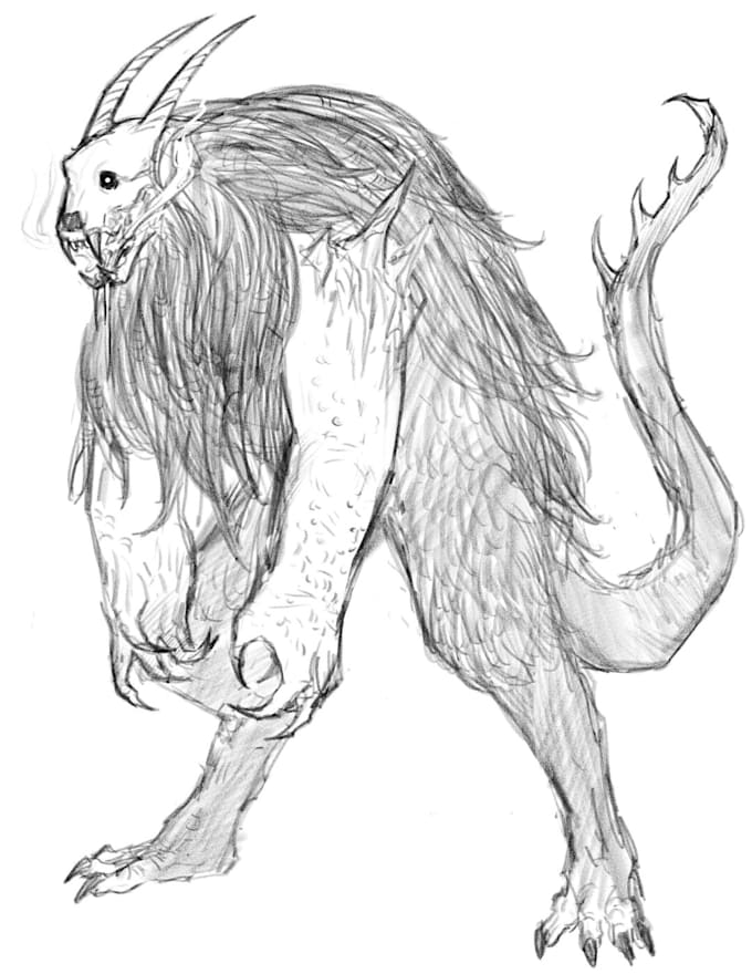 make a sketch of your monsters and creatures