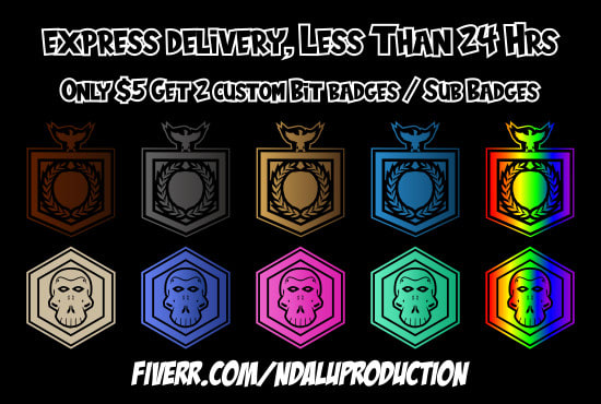 make custom twitch bit badges, sub badges, emotes in 24 hrs