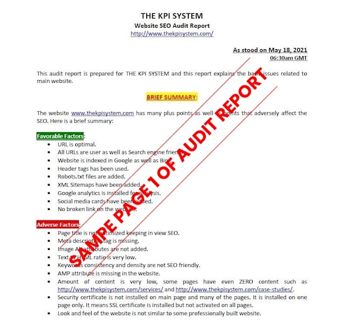 audit your wordpress website to submit complete audit report