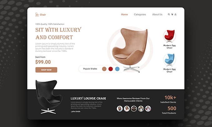 create a professional and creative website design