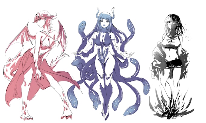 sketch your favorite anime, manga, vtuber,  characters, nsfw