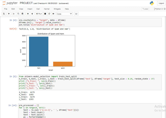 Train the machine learning model using python in jupyter notebook by ...
