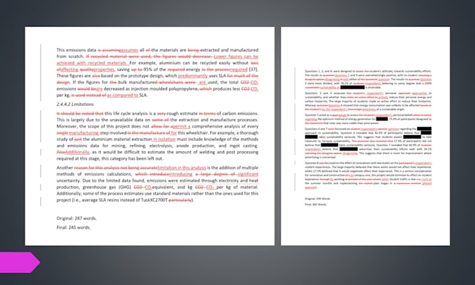 shorten english texts, essays, and statements