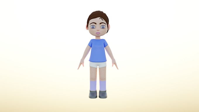 create rigged low poly 3d character