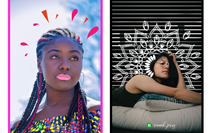 create creative photo illustration with custom doodle art