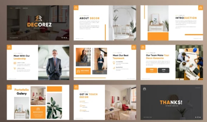 create business pitch deck presentation design or template