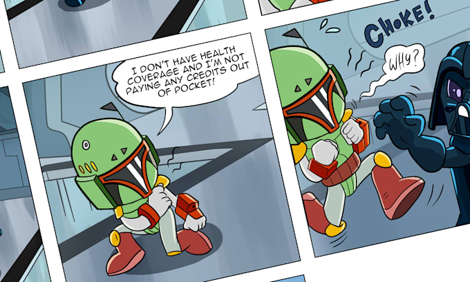 create a comic book panel