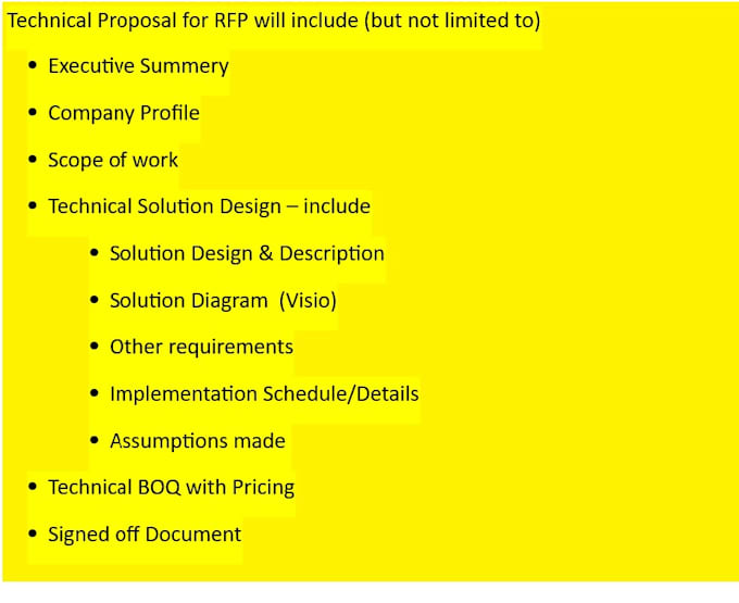 do proposals to fulfill rfp, rfq, tender, bid