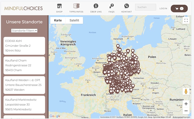 add a interactive google maps store locator in your website