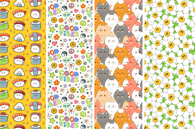 create unique seamless pattern design for textile and fabric