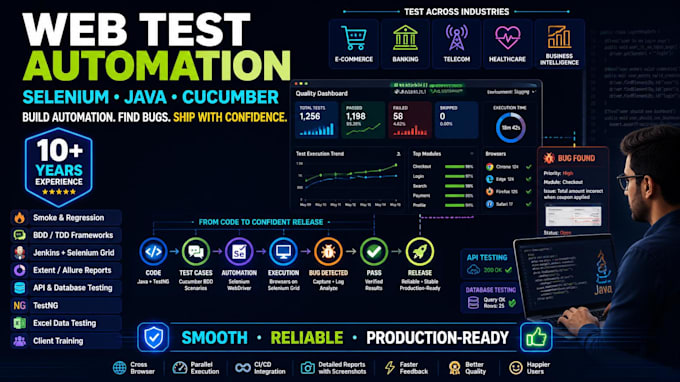 do automation testing using java, selenium, cucumber
