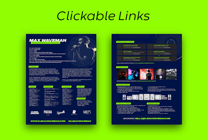 design electronic press kit, epk, media kit, for your brand