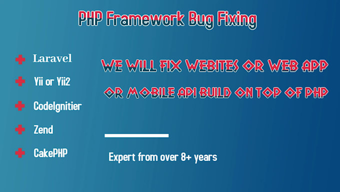 fix errors in laravel, codeigniter, cakephp, yii, zend websites