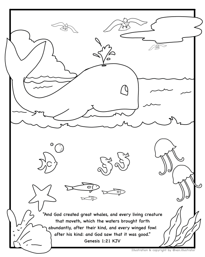 Sell christian coloring pages the creation day by Ervanon7 | Fiverr