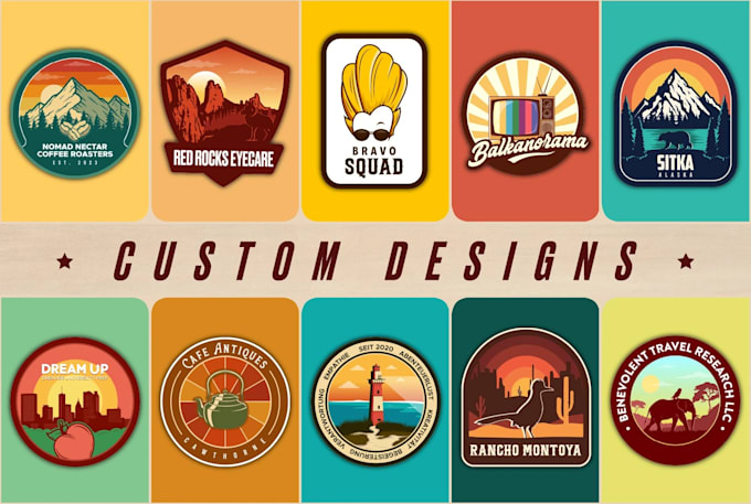 create vintage logo, sticker, badge and patch designs