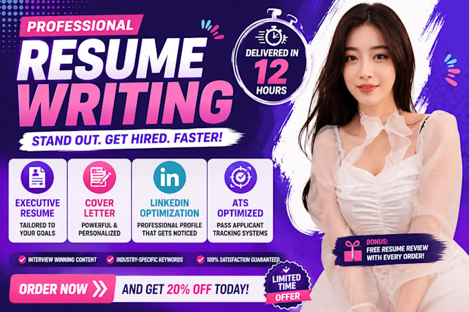 deliver professional resume writing service, cover letter in 12 hours