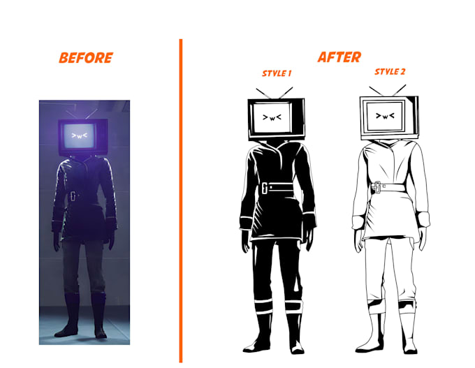 just need 24 hours to draw clean silhouette,stencil,line art