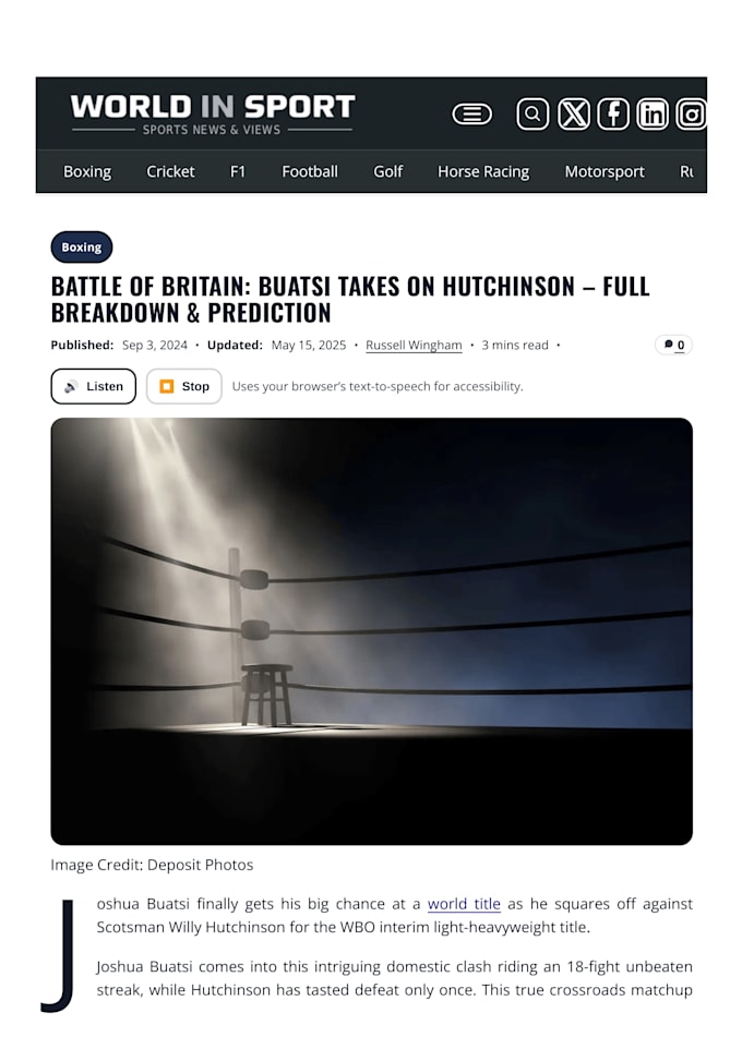 write original boxing or MMA content