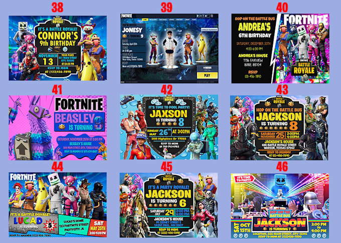 fortnite birthday invitation party