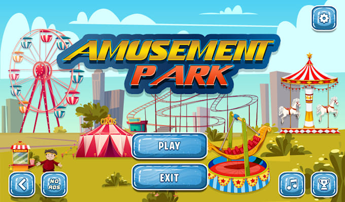 create 2d game UI, gui, background, characters, icons, props PC and mobile