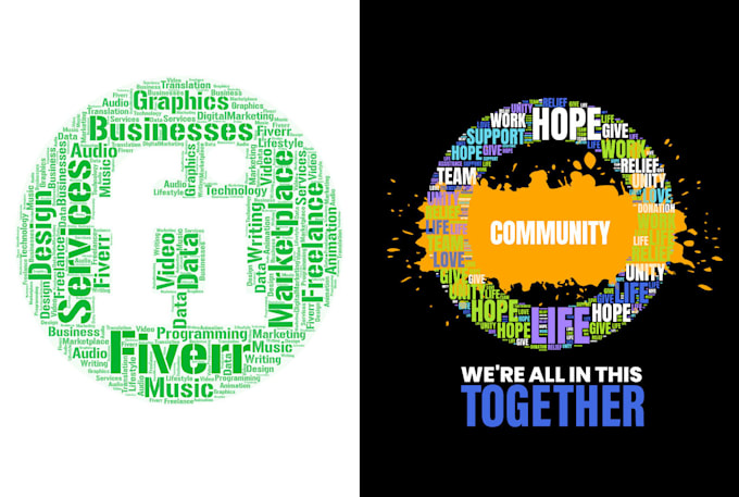 do word cloud art and typography design