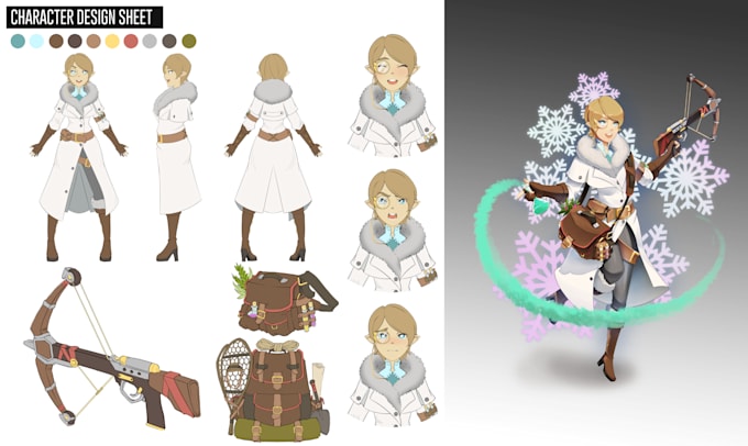 draw character design sheet for your comic and games
