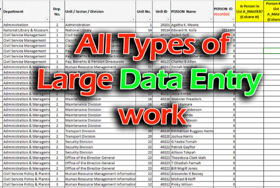 do data entry, web research and copy paste work in excel