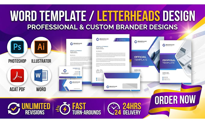 create word proposal template , report or letterhead