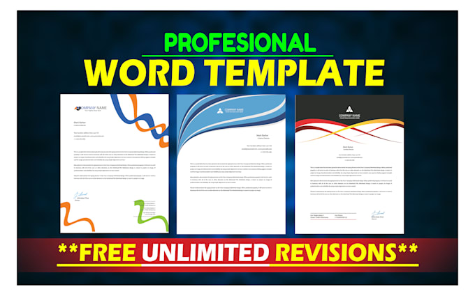 create word proposal template , report or letterhead