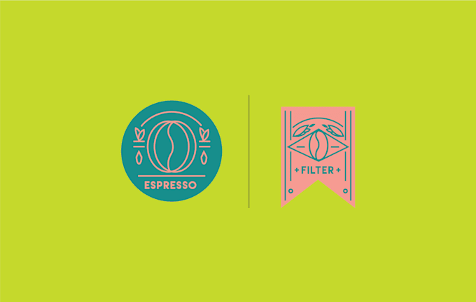 customize logo design with modern line art, art deco style