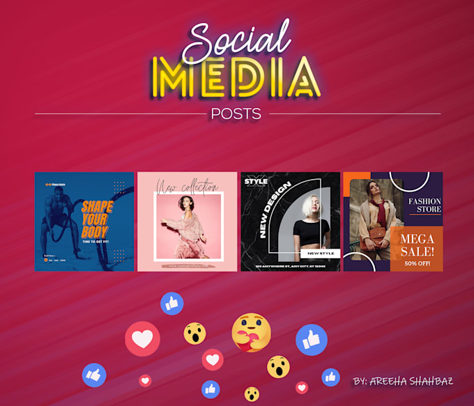 create unique and creative social media posts design for you