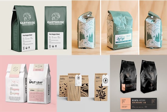 create coffee bag pouch packaging design