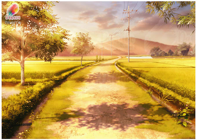 create anime, game, and visual novel background painting